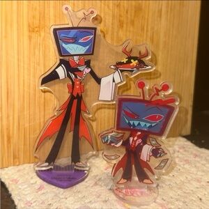 Bundle lot set 2 Hazbin Hotel Vox maid cafe anime acrylic figure standee